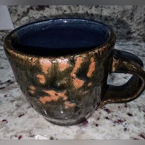 Pottery Mug Handmade Vintage 2 Toned  Rustic